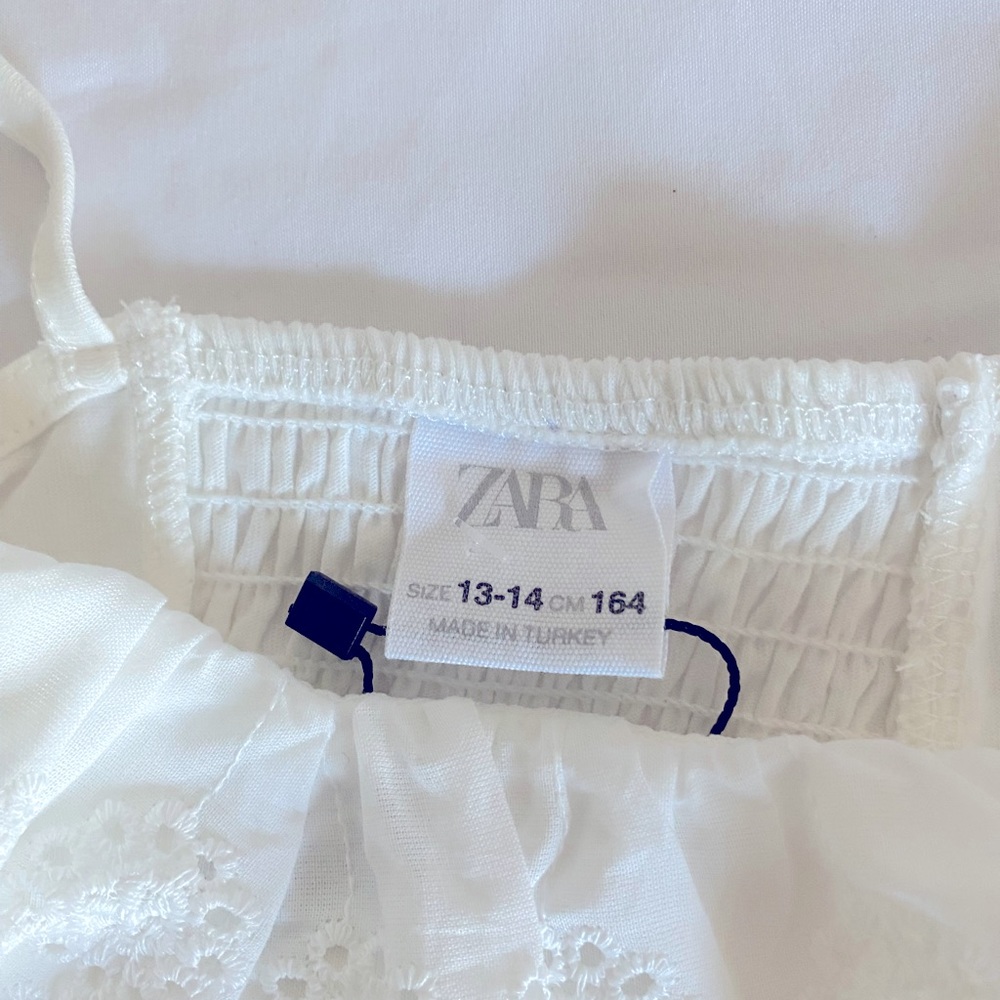 NWT Zara White Top Girls Size:13-14 - Picture 5 of 5